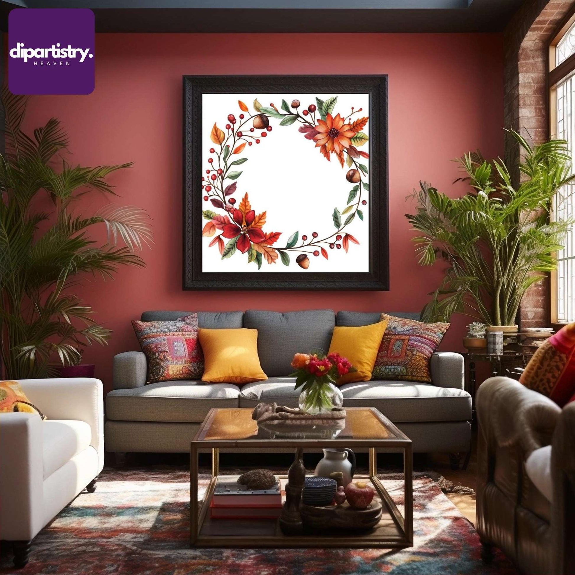 Fall Autumn Wreath Flowers Clipart - CraftNest - Digital Crafting and Art