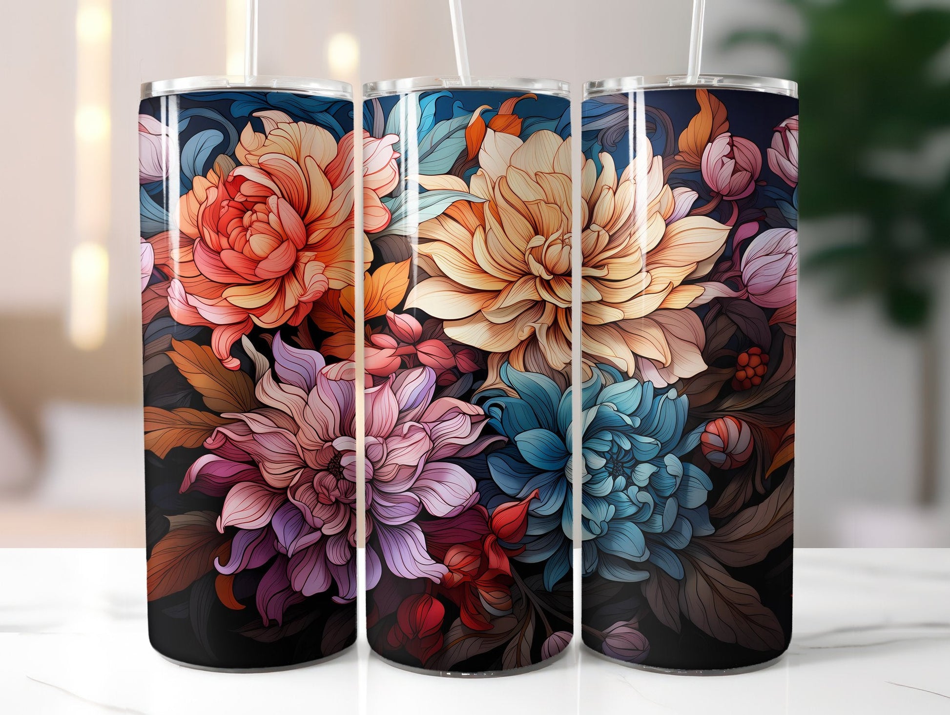 Fall Floral Splendor Tumbler Wrap - CraftNest