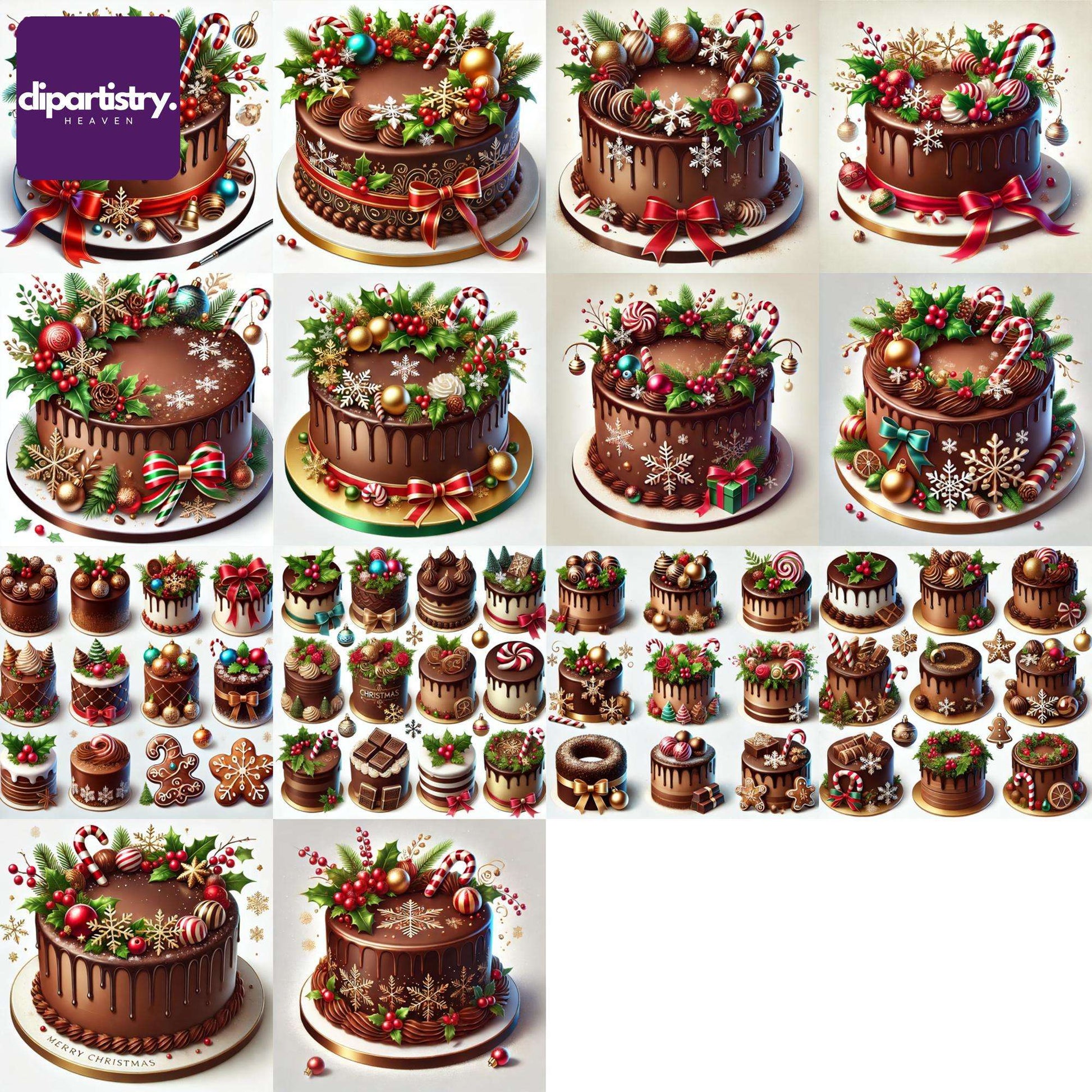 Christmas Chocolate Cake Food Clipart - CraftNest - Digital Crafting and Art
