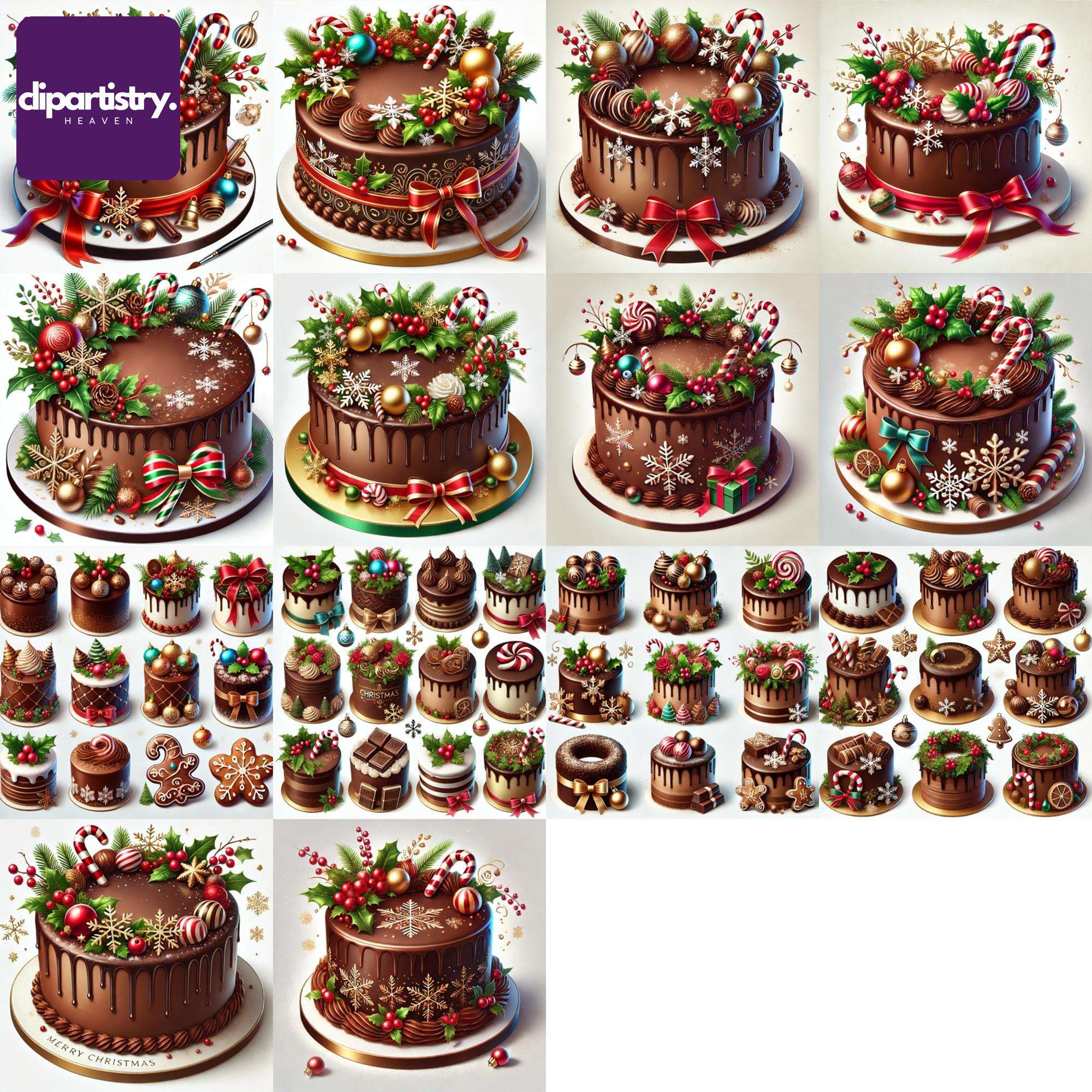 Christmas Chocolate Cake Food Clipart - CraftNest - Digital Crafting and Art