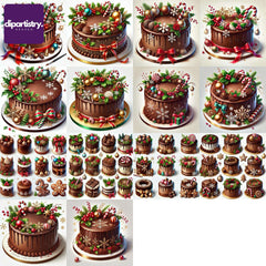 Christmas Chocolate Cake Food Clipart - CraftNest - Digital Crafting and Art