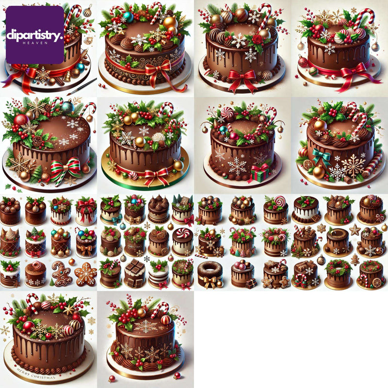 Christmas Chocolate Cake Food Clipart - CraftNest - Digital Crafting and Art