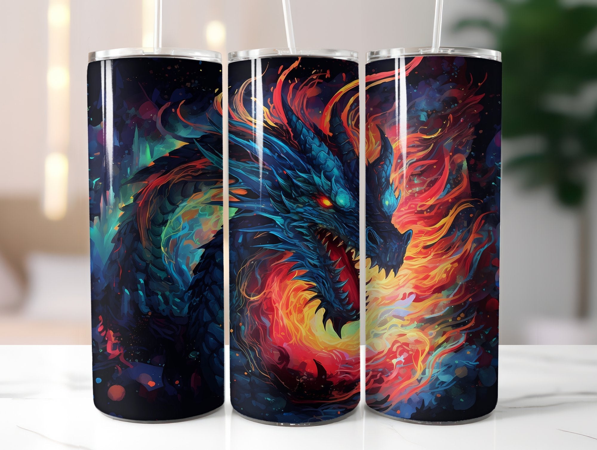 Fire Dragon Tumbler Wrap - CraftNest