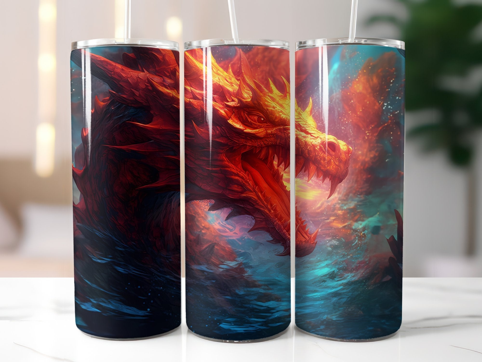 Fire Dragon Tumbler Wrap - CraftNest