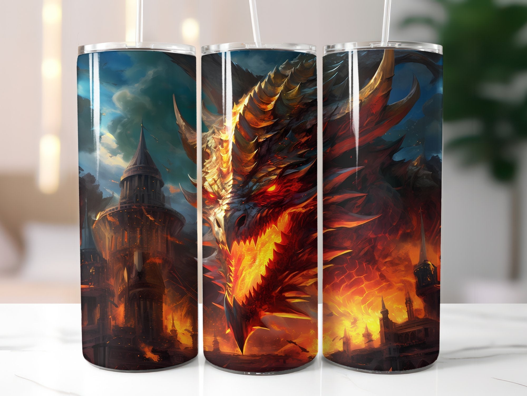 Fire Dragon Tumbler Wrap - CraftNest