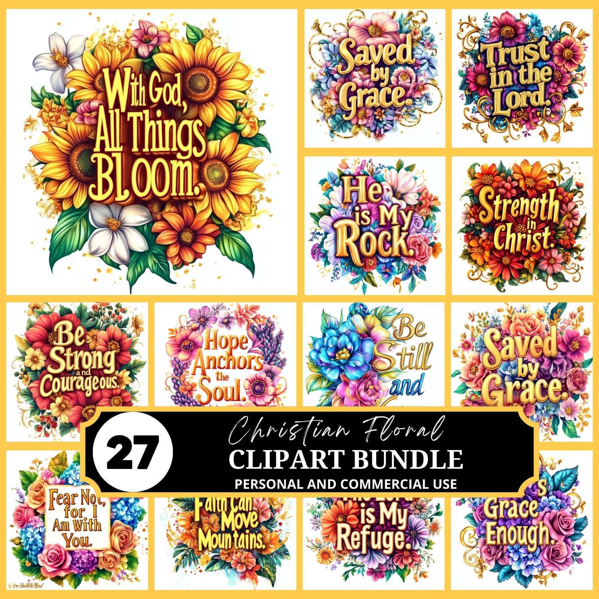 Floral Christian Christianity Clipart - CraftNest - Digital Crafting and Art