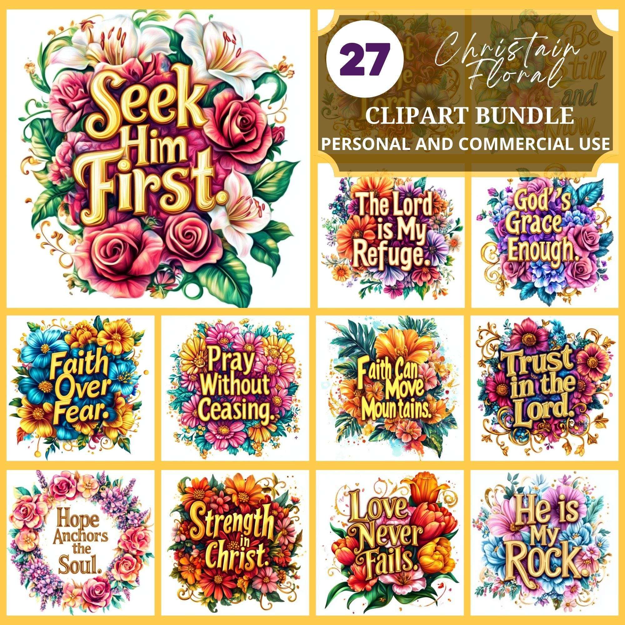 Floral Christian Christianity Clipart - CraftNest - Digital Crafting and Art