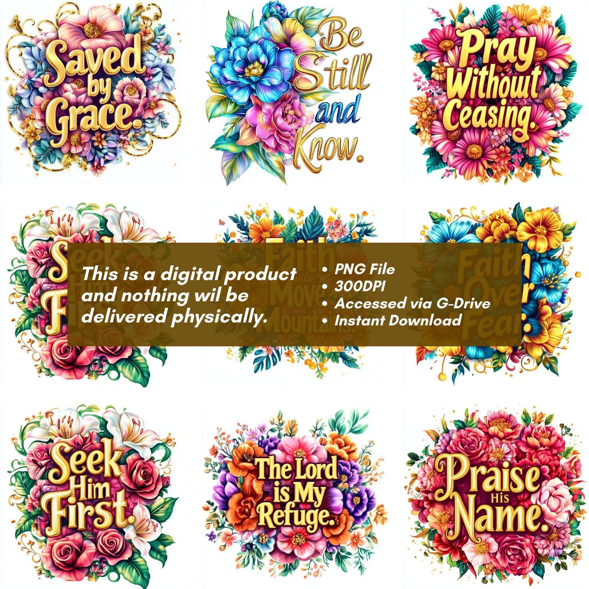 Floral Christian Christianity Clipart - CraftNest - Digital Crafting and Art