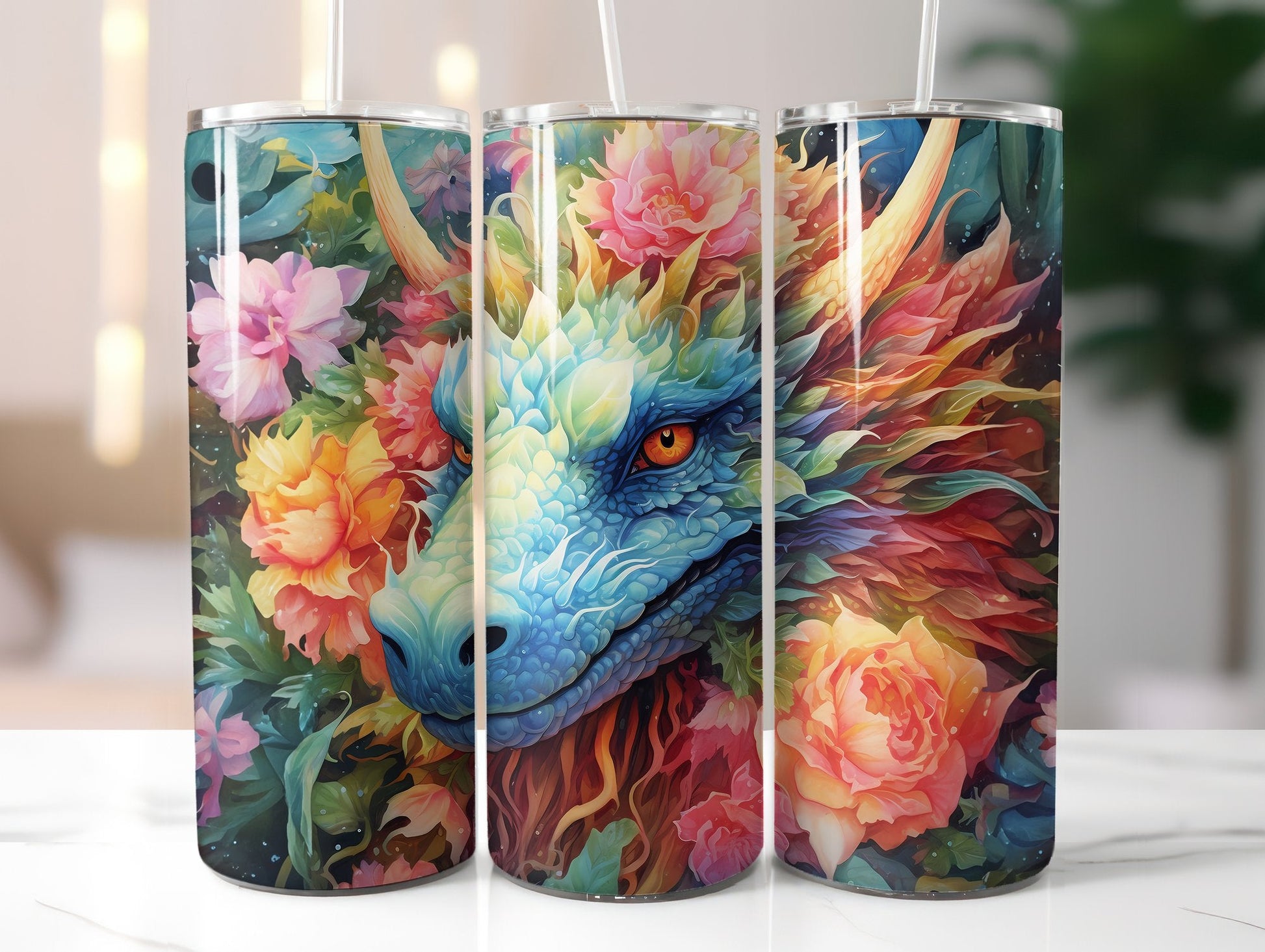 Floral Dragons Tumbler Wrap - CraftNest