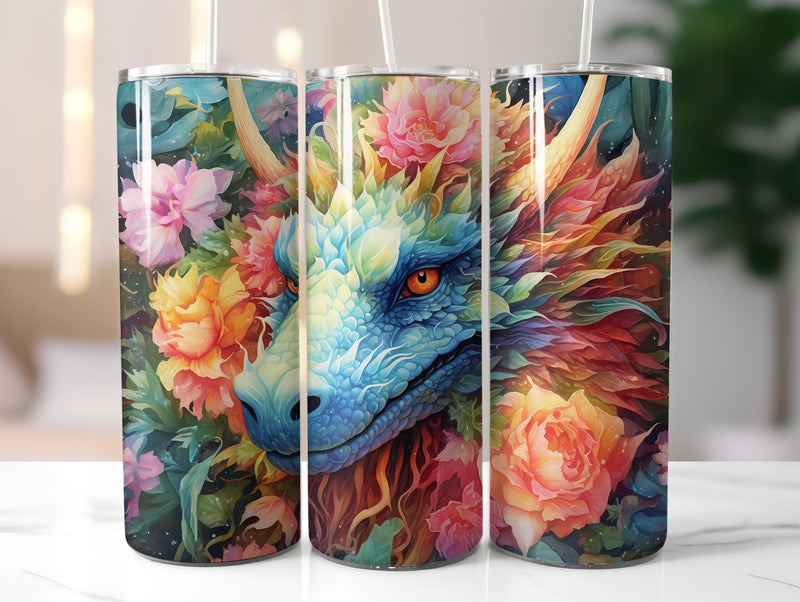 Floral Dragons Tumbler Wrap - CraftNest