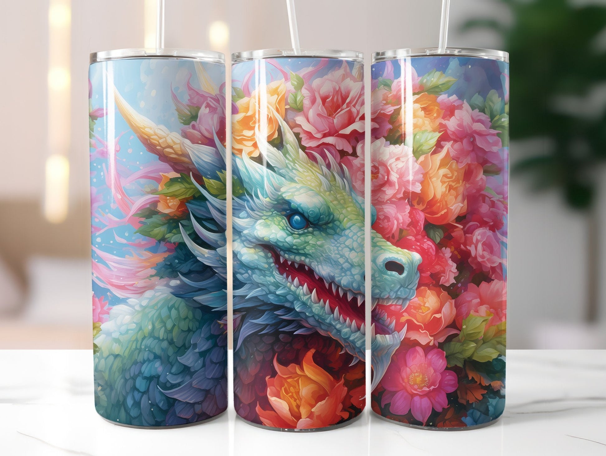 Floral Dragons Tumbler Wrap - CraftNest