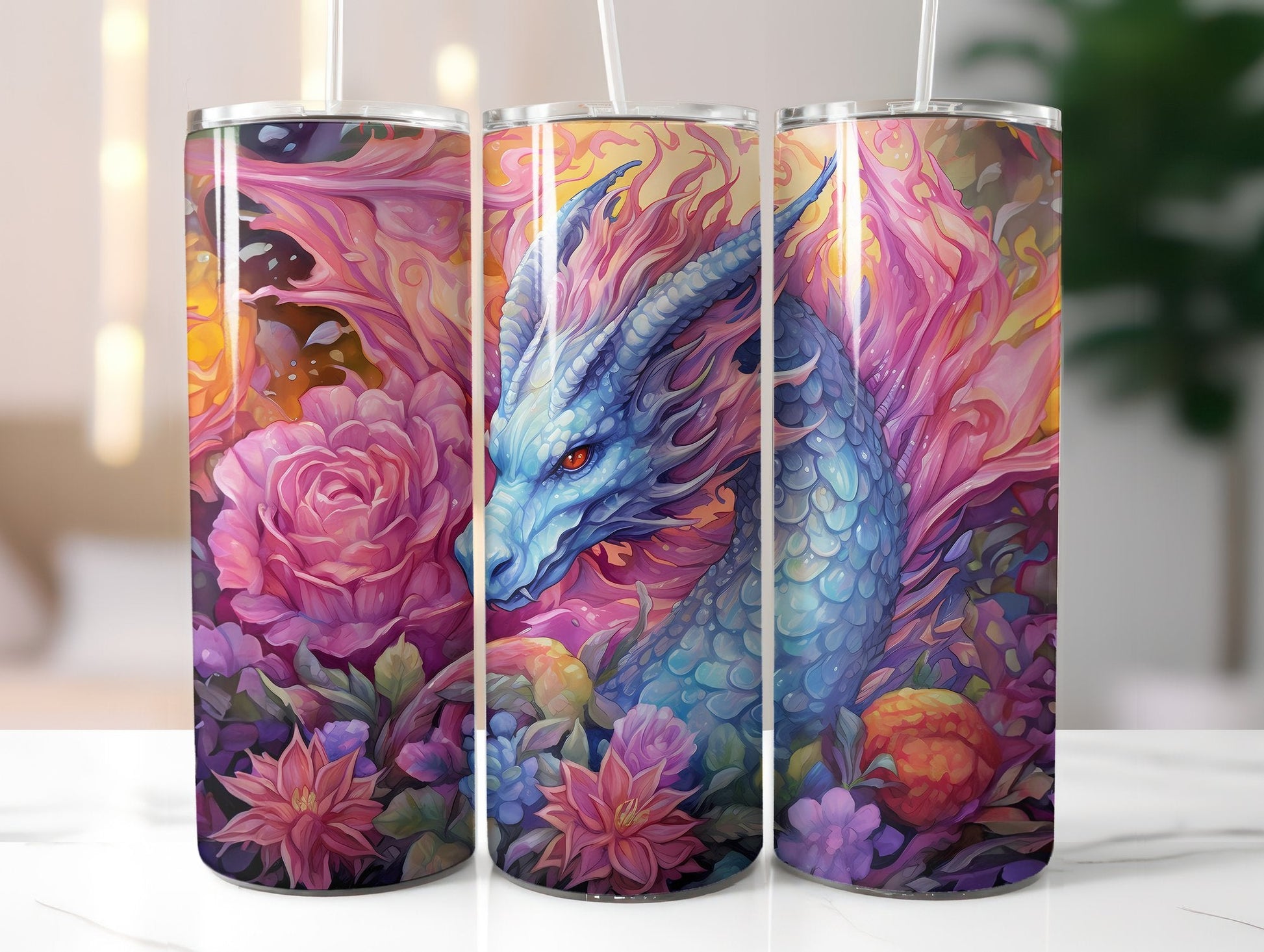 Floral Dragons Tumbler Wrap - CraftNest