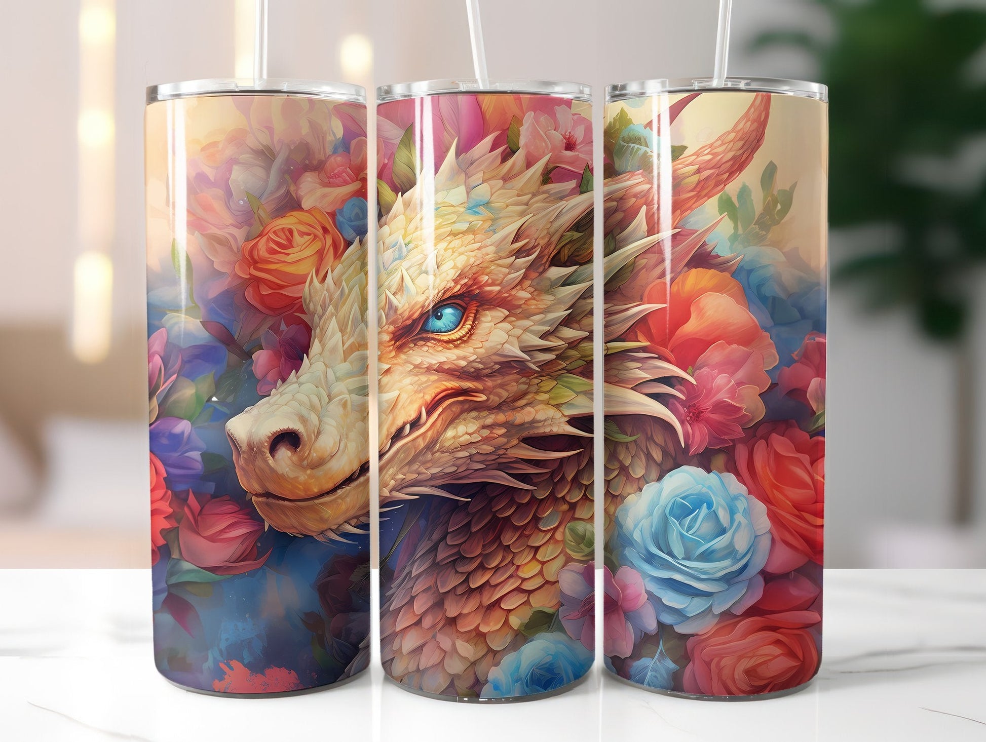 Floral Dragons Tumbler Wrap - CraftNest