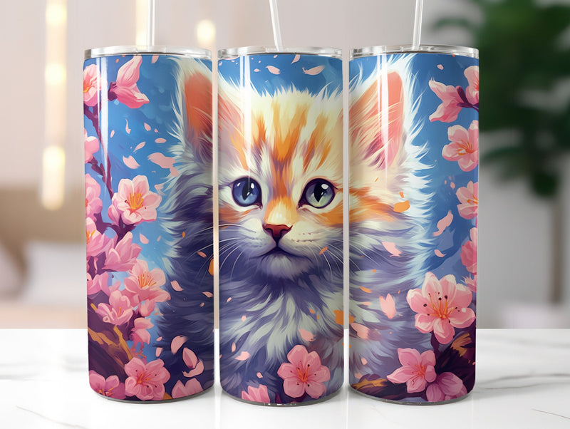 Flower Cats Tumbler Wrap - CraftNest