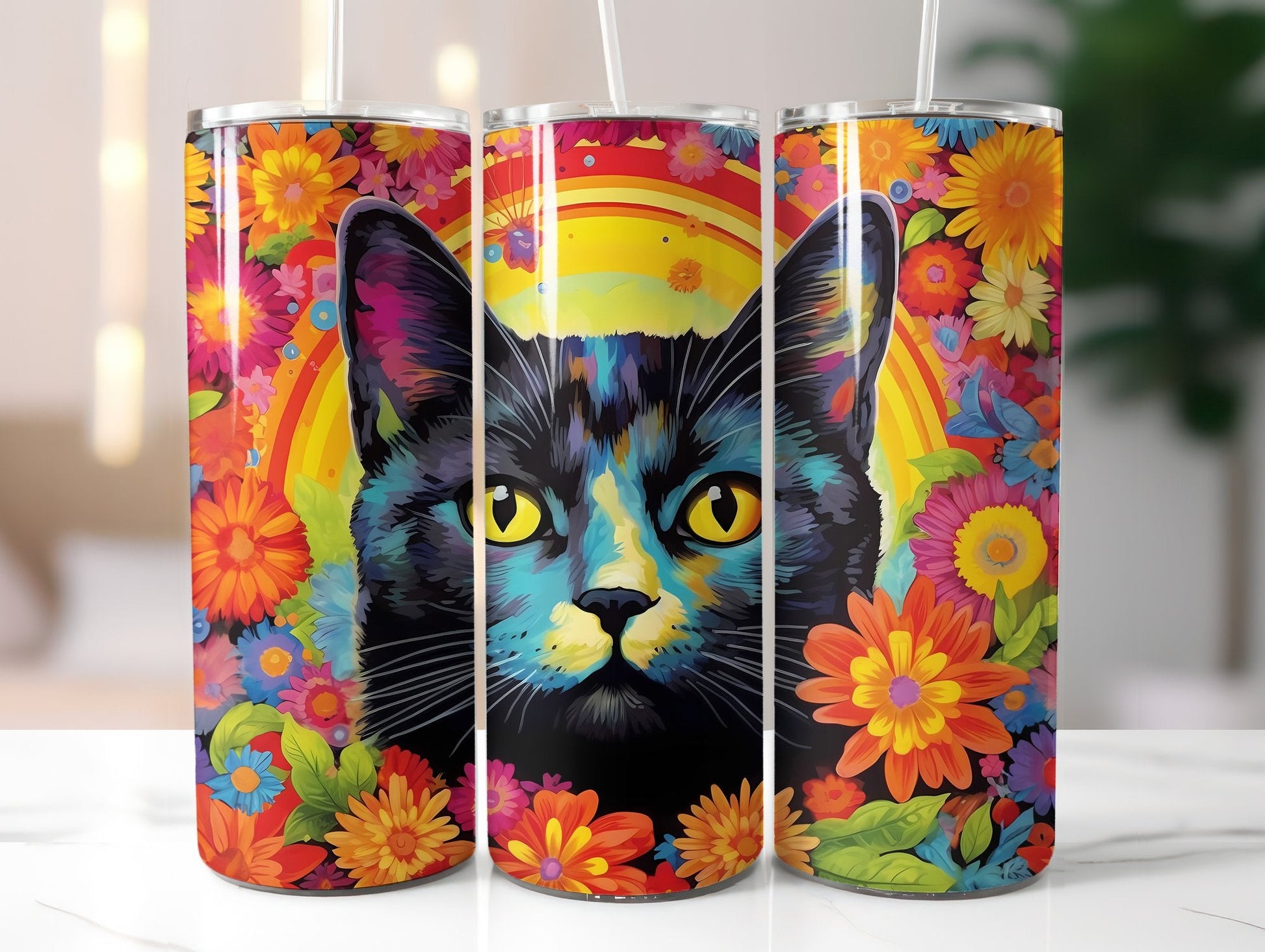 Flower Cats Tumbler Wrap - CraftNest