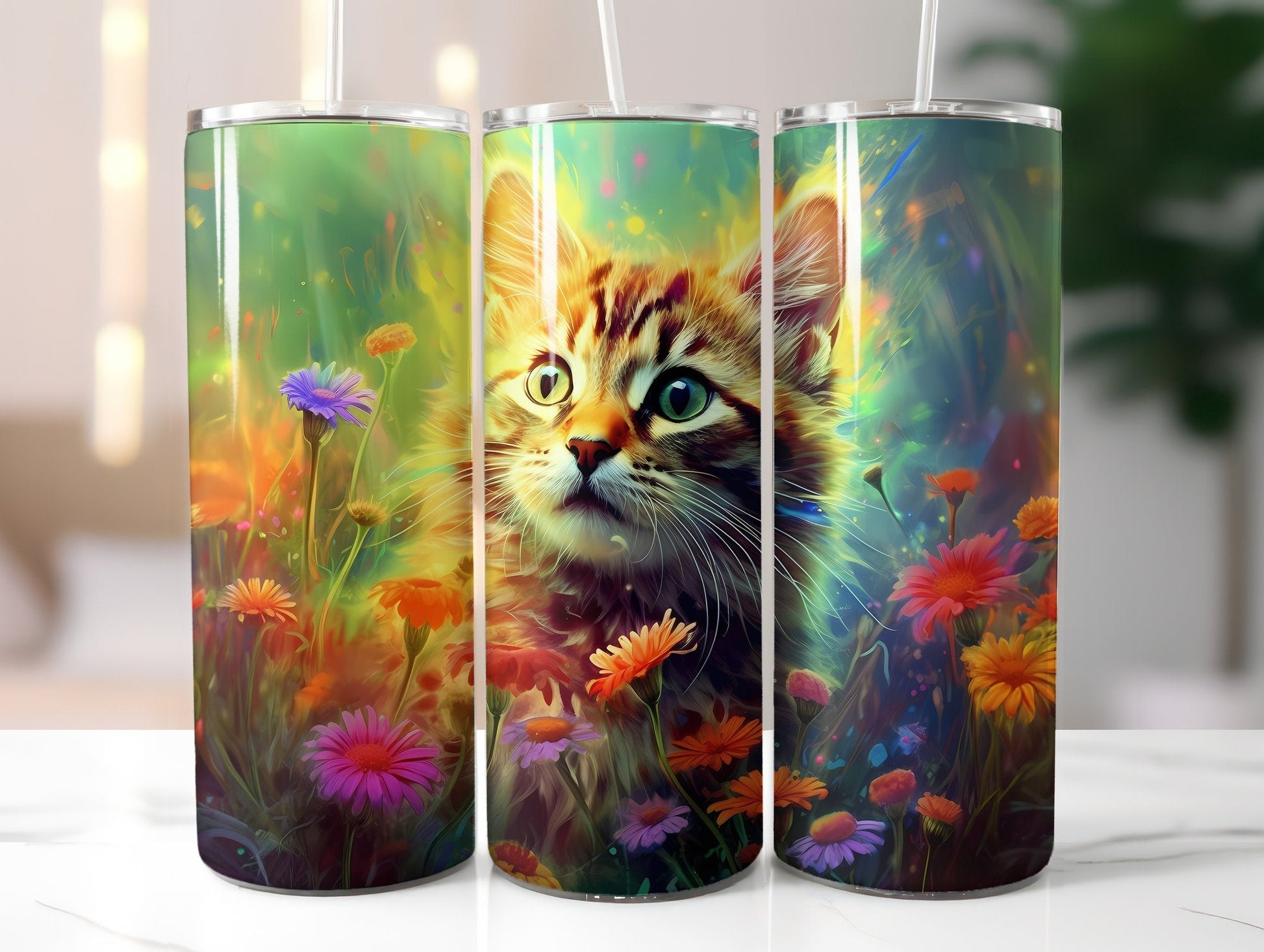 Flower Cats Tumbler Wrap - CraftNest