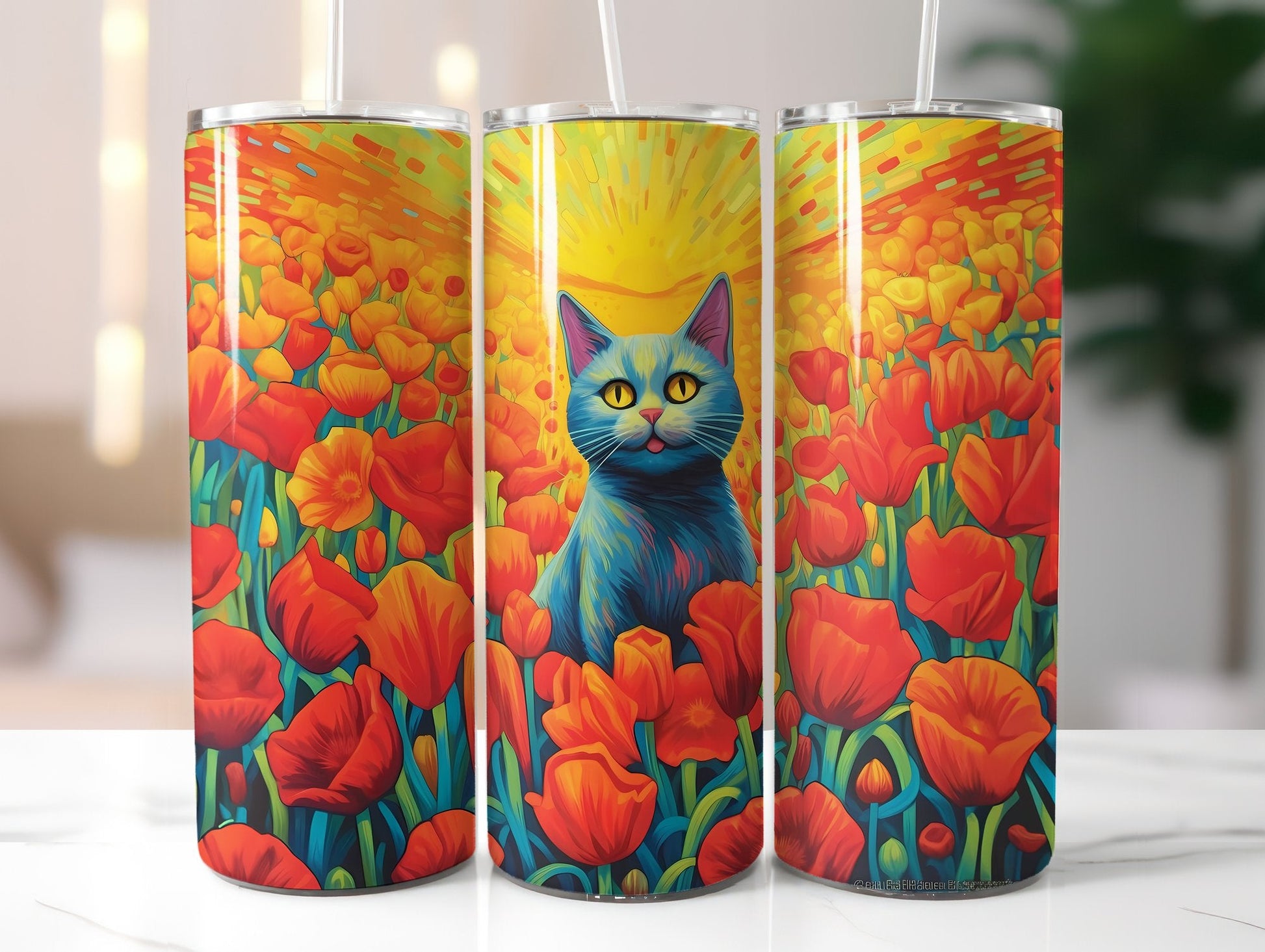 Flower Cats Tumbler Wrap - CraftNest