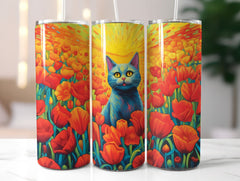 Flower Cats Tumbler Wrap - CraftNest