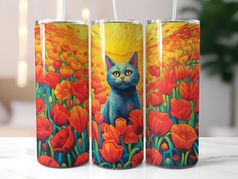 Flower Cats Tumbler Wrap - CraftNest