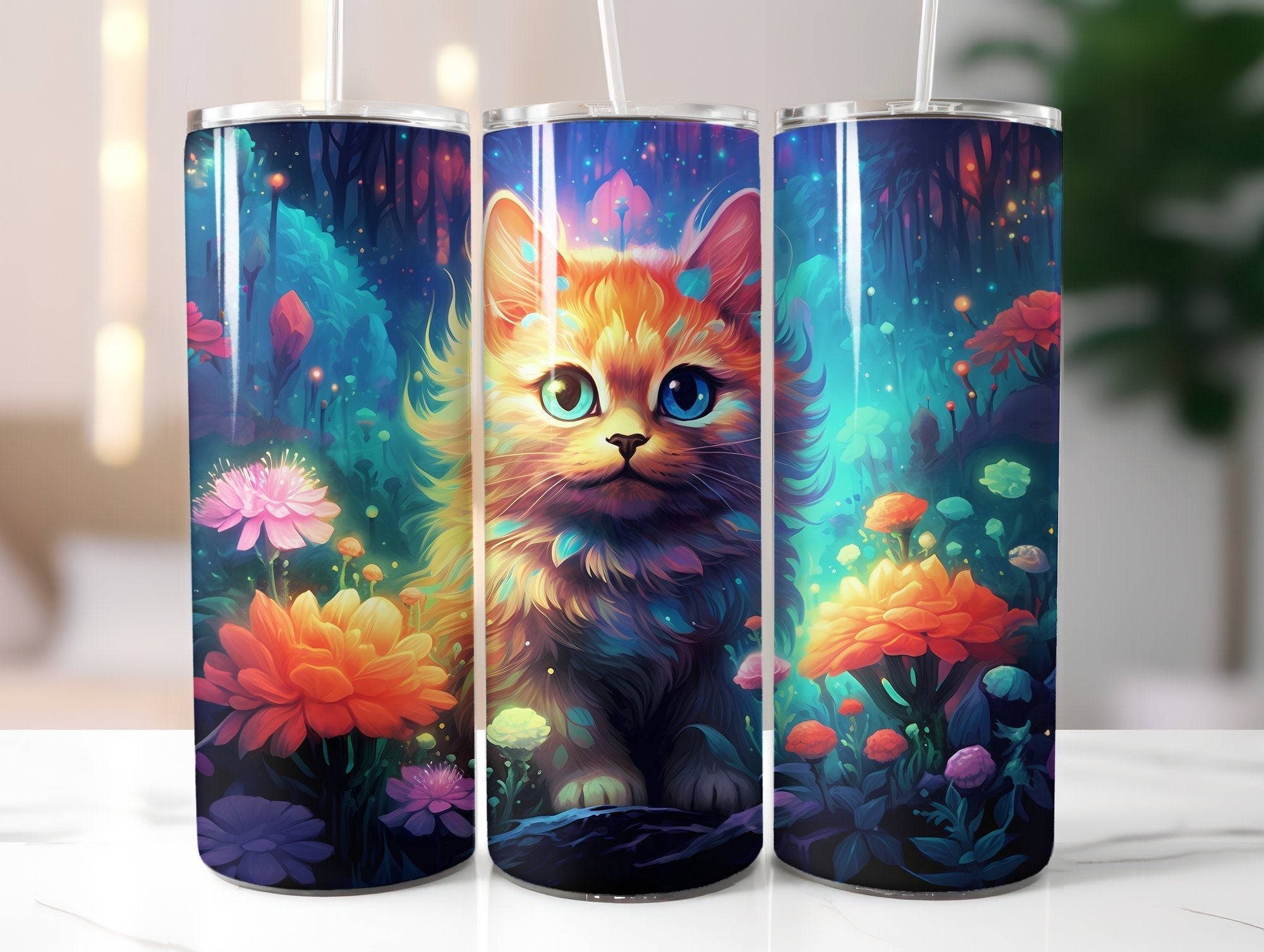 Flower Cats Tumbler Wrap - CraftNest