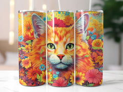 Flower Cats Tumbler Wrap - CraftNest