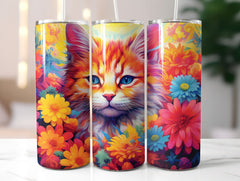 Flower Cats Tumbler Wrap - CraftNest