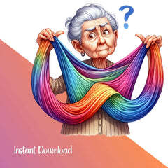 Funny Old Ladies Laundry Day Clipart - CraftNest - Digital Crafting and Art