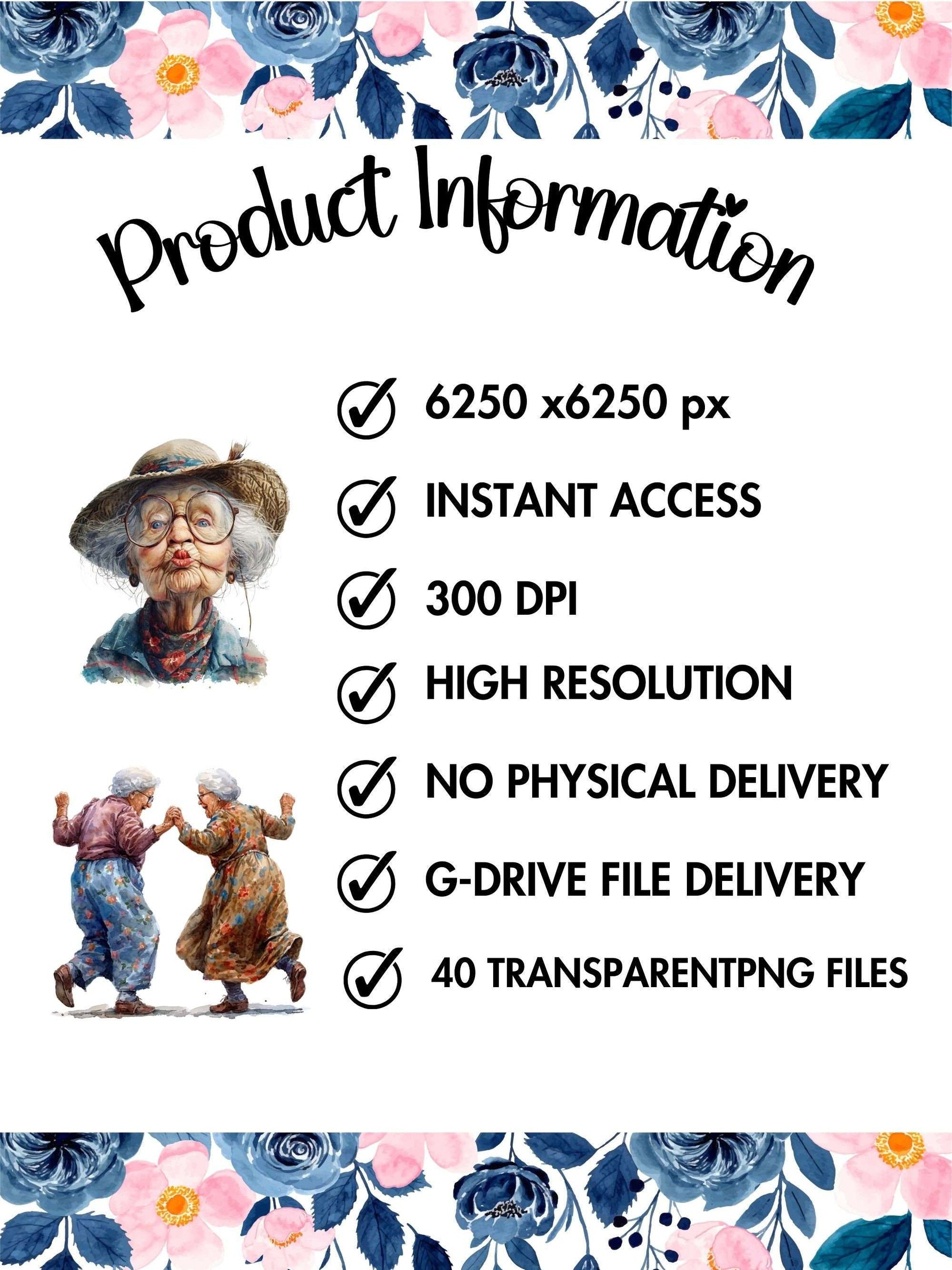 Funny Old Ladies Clipart - CraftNest - Digital Crafting and Art