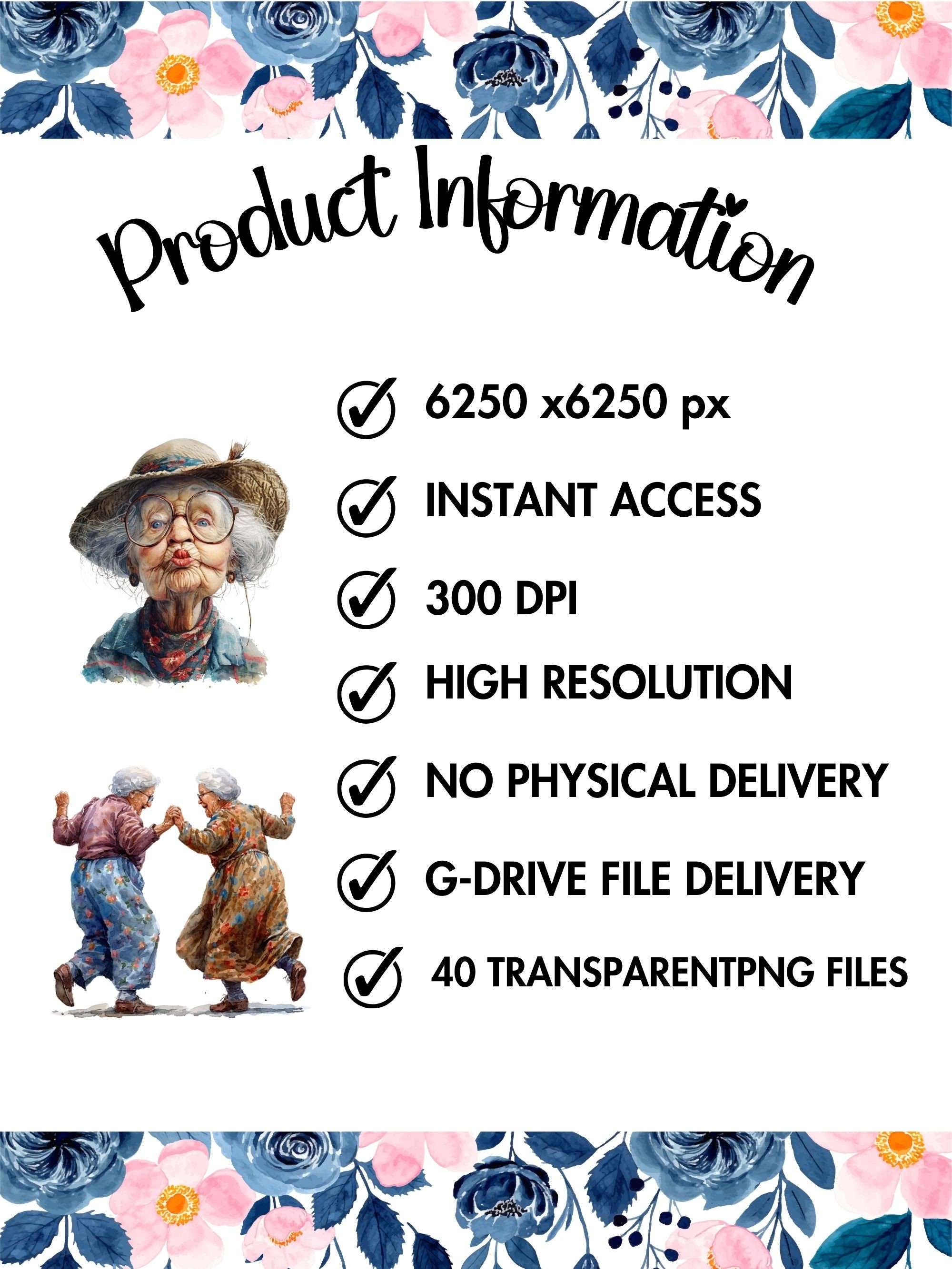 Funny Old Ladies Clipart - CraftNest - Digital Crafting and Art