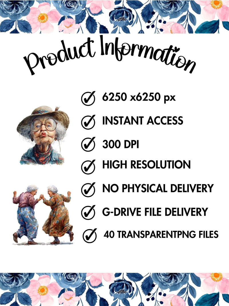 Funny Old Ladies Clipart - CraftNest - Digital Crafting and Art