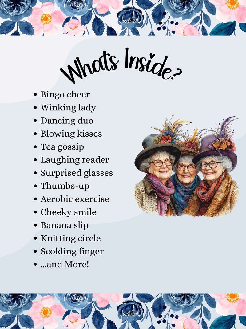 Funny Old Ladies Clipart - CraftNest - Digital Crafting and Art