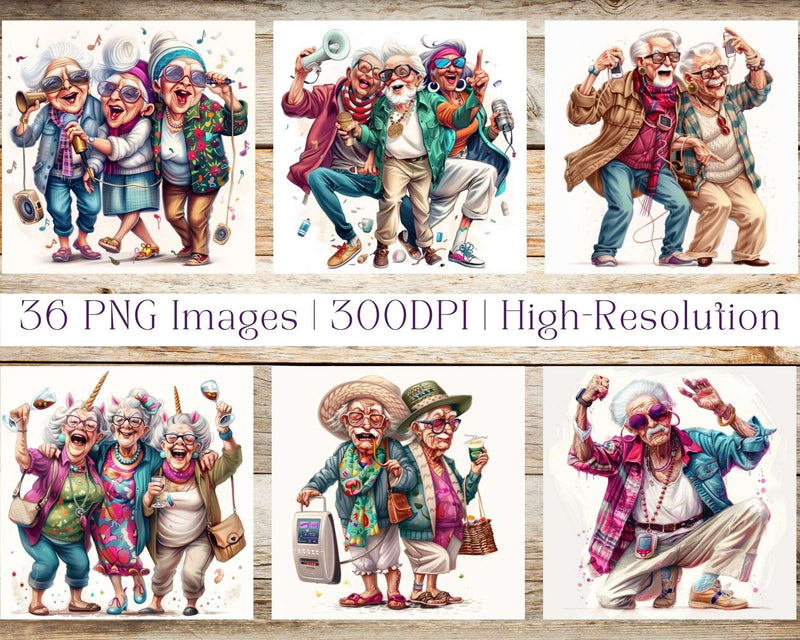 Funny Old People Tech Challenges Clipart - CraftNest - Digital Crafting and Art