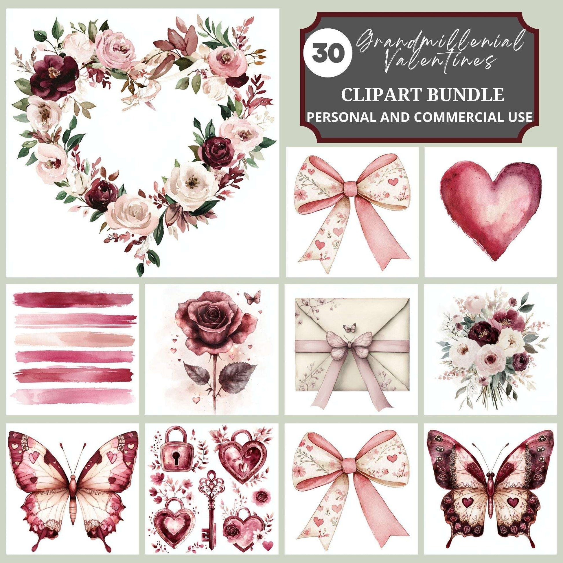 Grandmillenial Valentines Clipart - CraftNest - Digital Crafting and Art