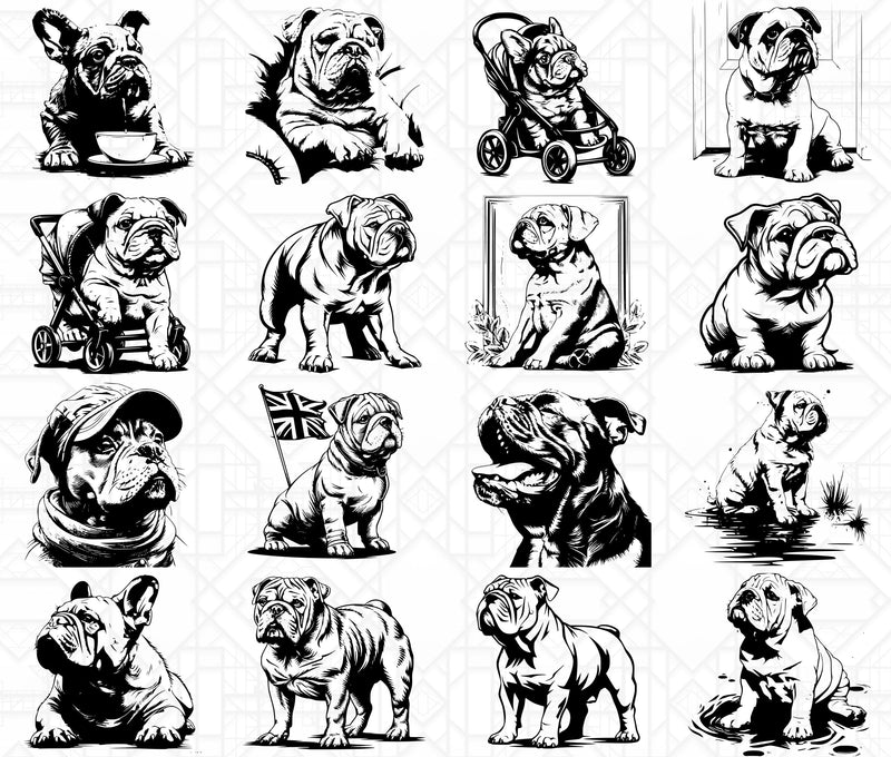 Bulldog Dog SVG Bundle - CraftNest - Digital Crafting and Art