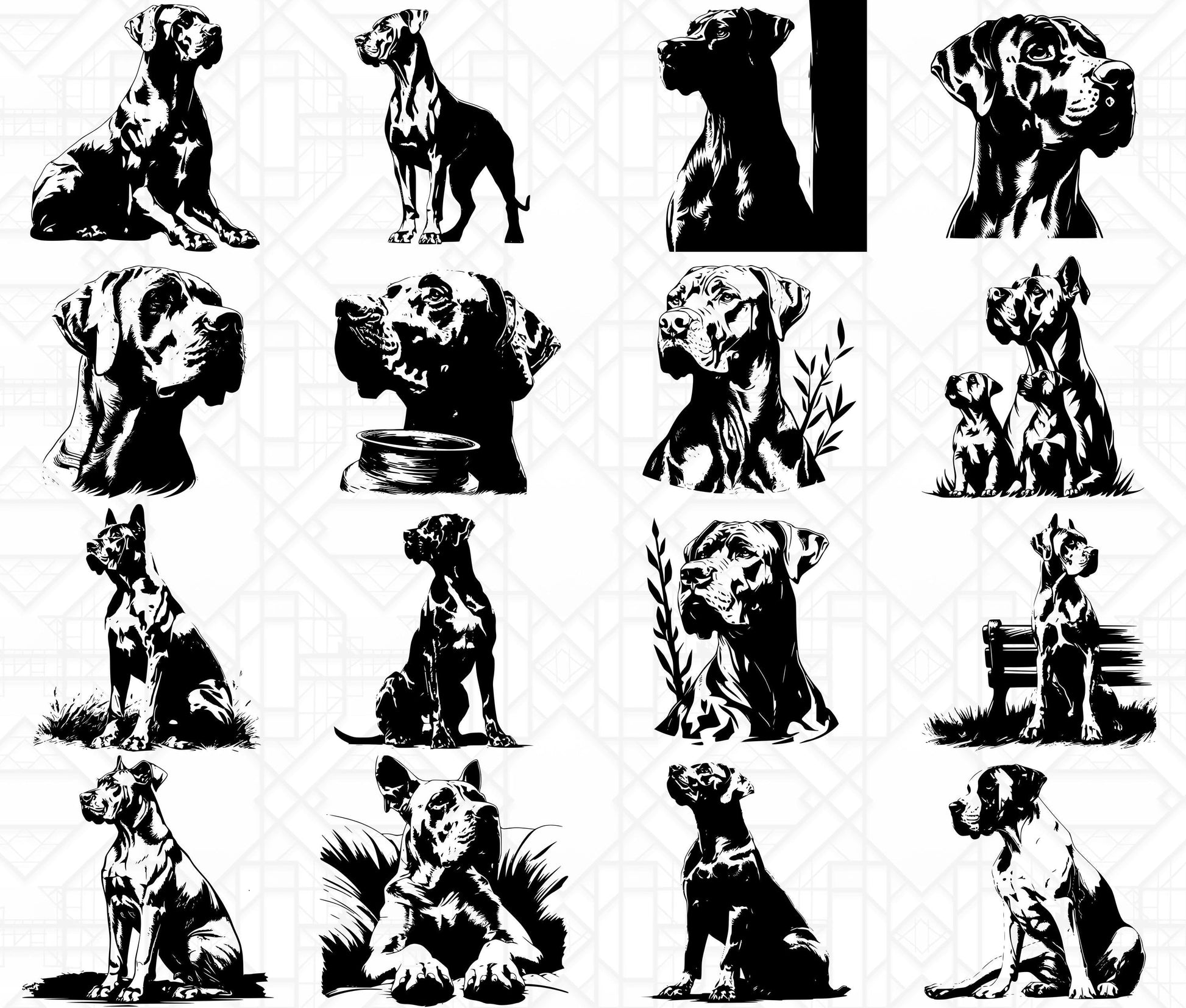 Great Dane SVG Bundle - CraftNest - Digital Crafting and Art