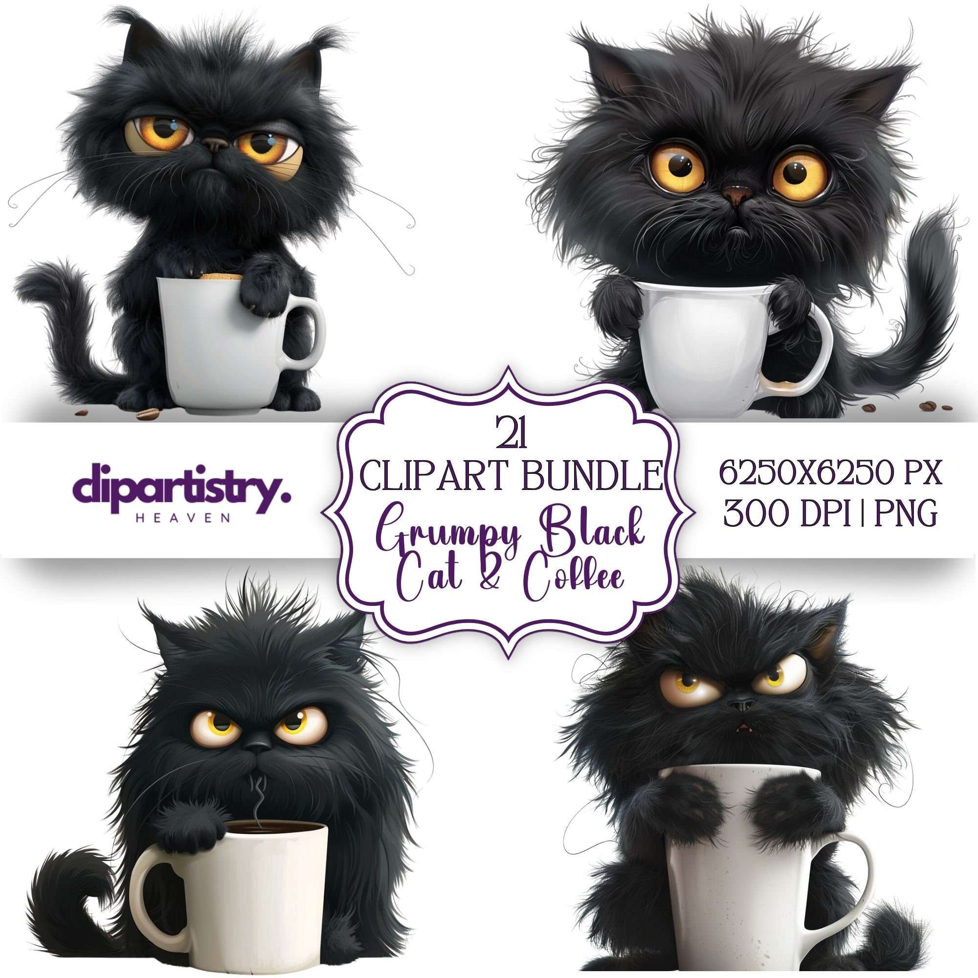 Black Grumpy Cat Clipart - CraftNest - Digital Crafting and Art