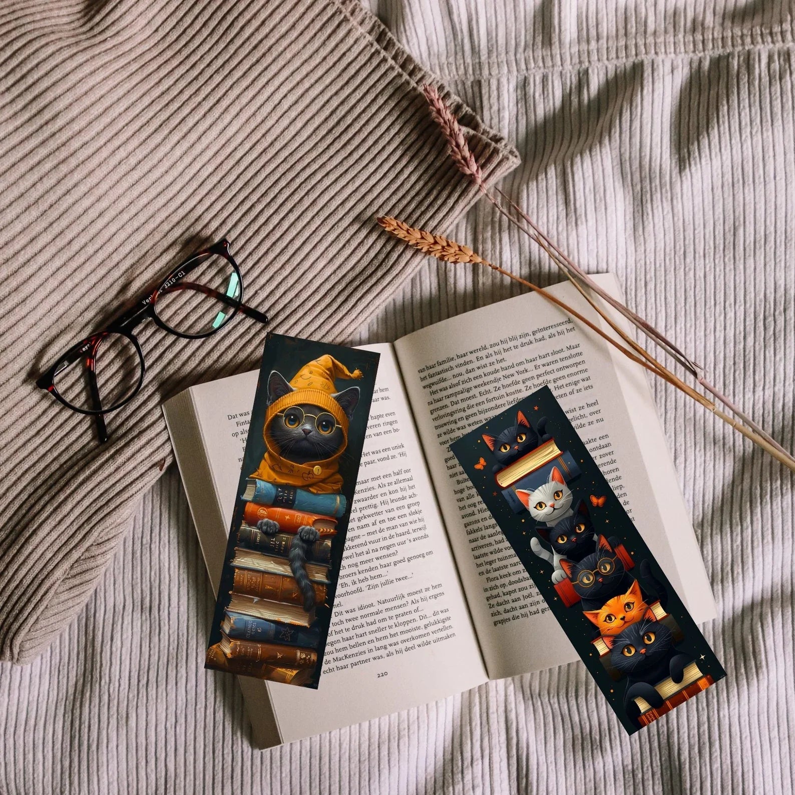Whimsical Cat Bookmarks Junk Journal Pages - CraftNest - Digital Crafting and Art