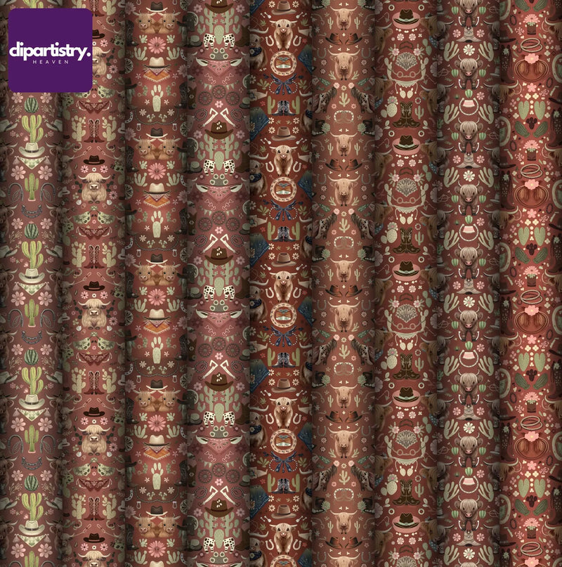Digital Baby Highland Cows Texture - CraftNest - Digital Crafting and Art