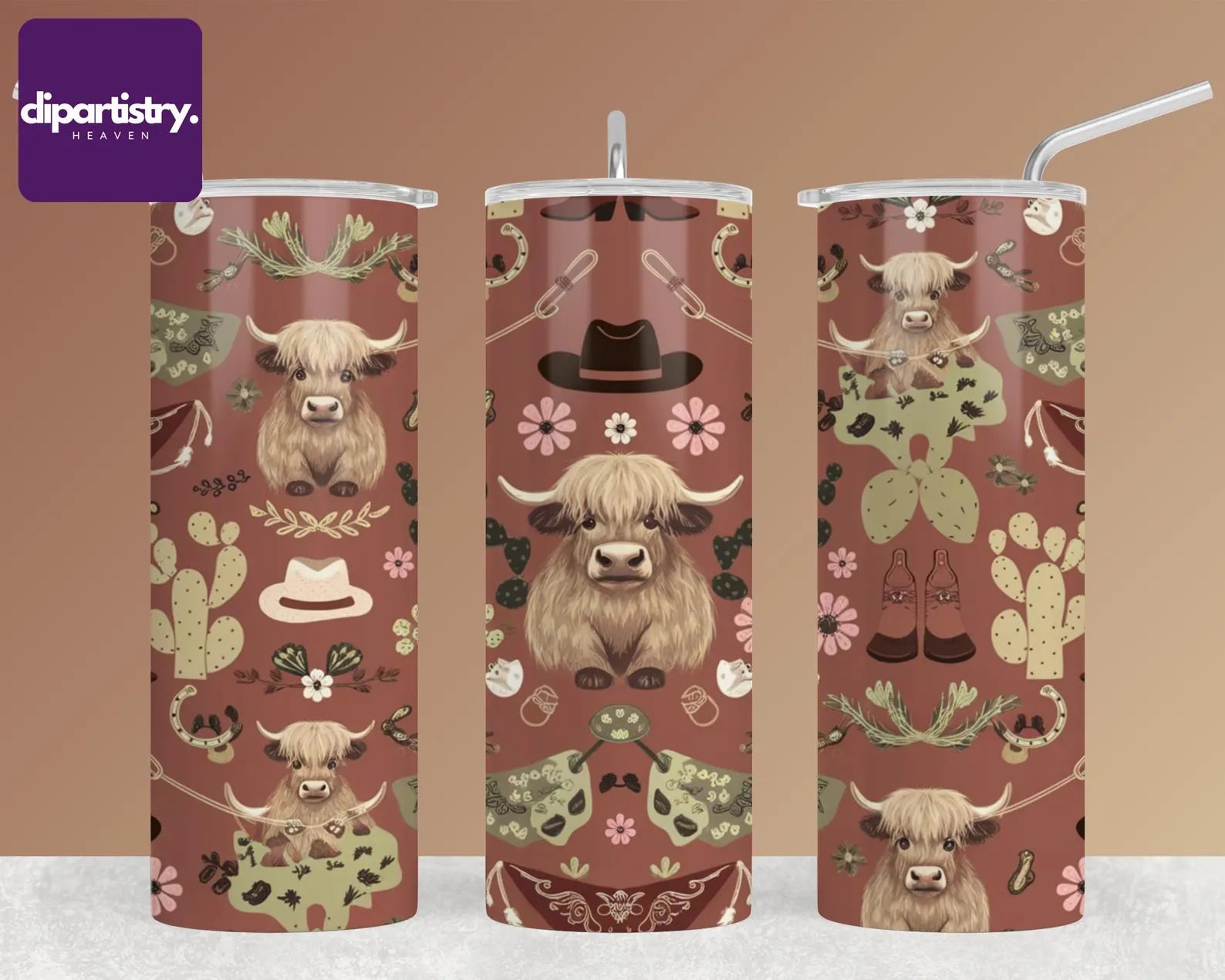 Digital Baby Highland Cows Texture - CraftNest - Digital Crafting and Art