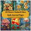 Stained Glass Flowers Junk Journal Pages