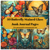 Stained Glass Butterflies Junk Journal Pages