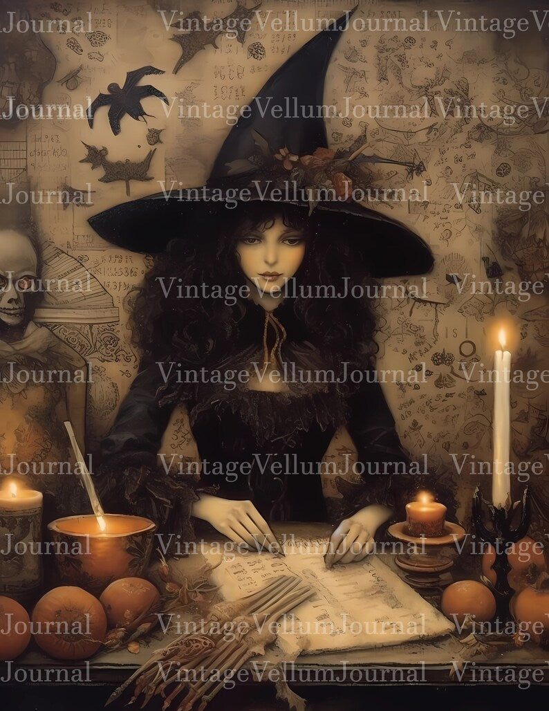 Gothic Witches Junk Journal Pages - CraftNest - Digital Crafting and Art