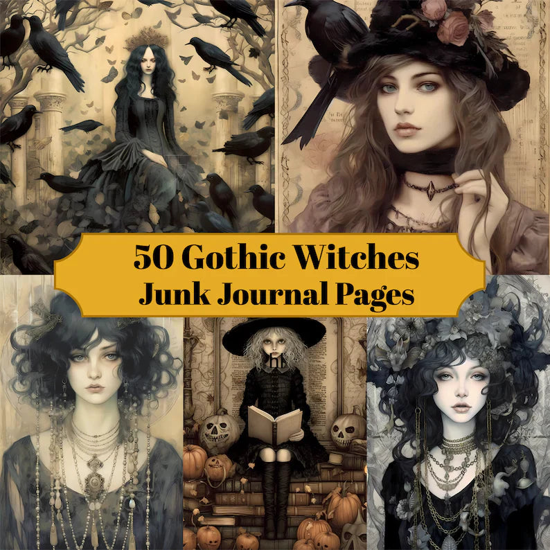 Gothic Witches Junk Journal Pages - CraftNest - Digital Crafting and Art