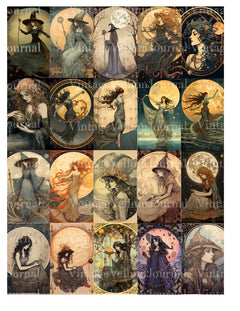 Cute Witches Junk Journal Pages - CraftNest - Digital Crafting and Art