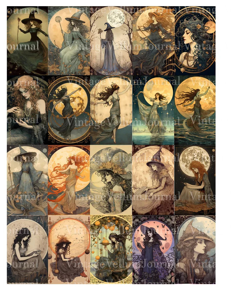 Cute Witches Junk Journal Pages - CraftNest - Digital Crafting and Art
