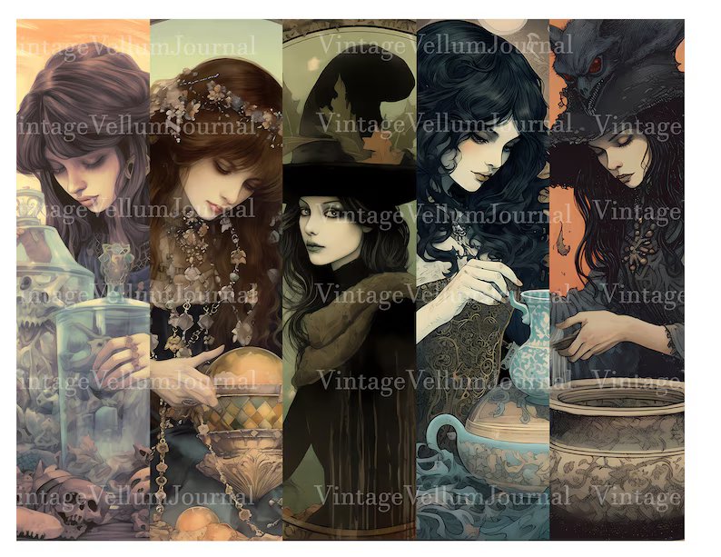 Gothic Witches Junk Journal Pages - CraftNest - Digital Crafting and Art