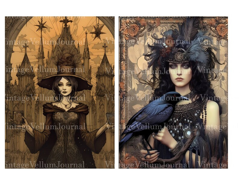 Gothic Witches Junk Journal Pages - CraftNest - Digital Crafting and Art
