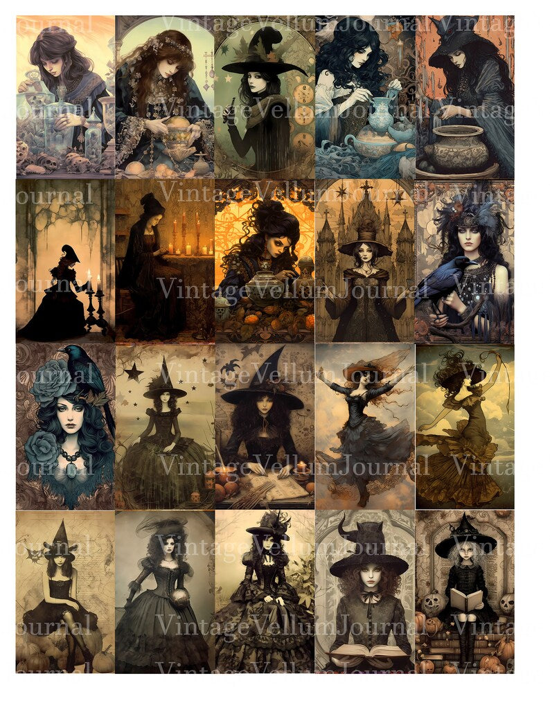 Gothic Witches Junk Journal Pages - CraftNest - Digital Crafting and Art