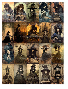Gothic Witches Junk Journal Pages - CraftNest - Digital Crafting and Art