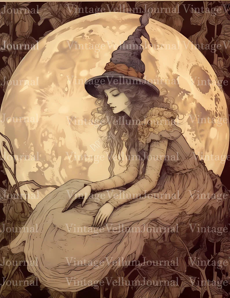 Cute Witches Junk Journal Pages - CraftNest - Digital Crafting and Art